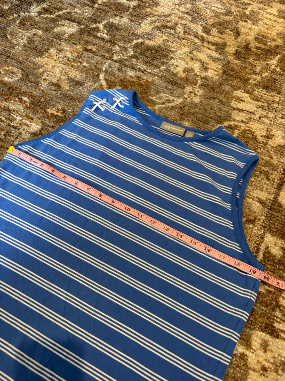 croft & barrow Blue and White Striped Top - Picture 3 of 4